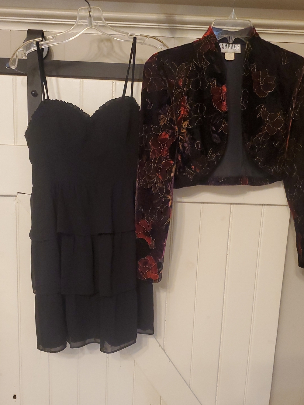 American Eagle Black Layered Spaghetti-Strap Mini Dress